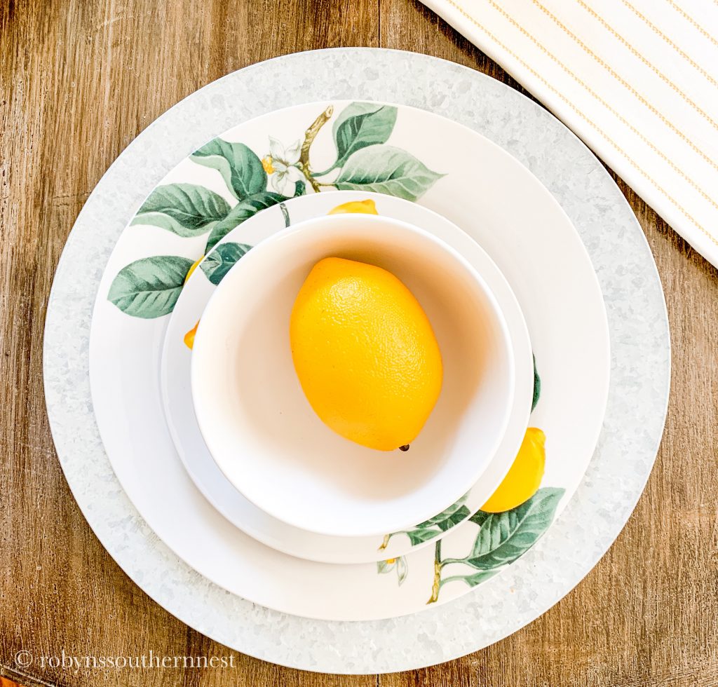 Dollar Tree Lemony Tablescape - Robyn's Southern Nest