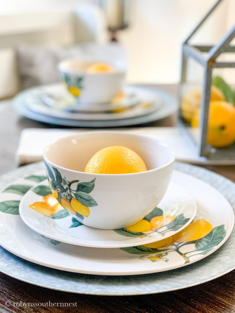 Dollar Tree Lemony Tablescape - Robyn's Southern Nest