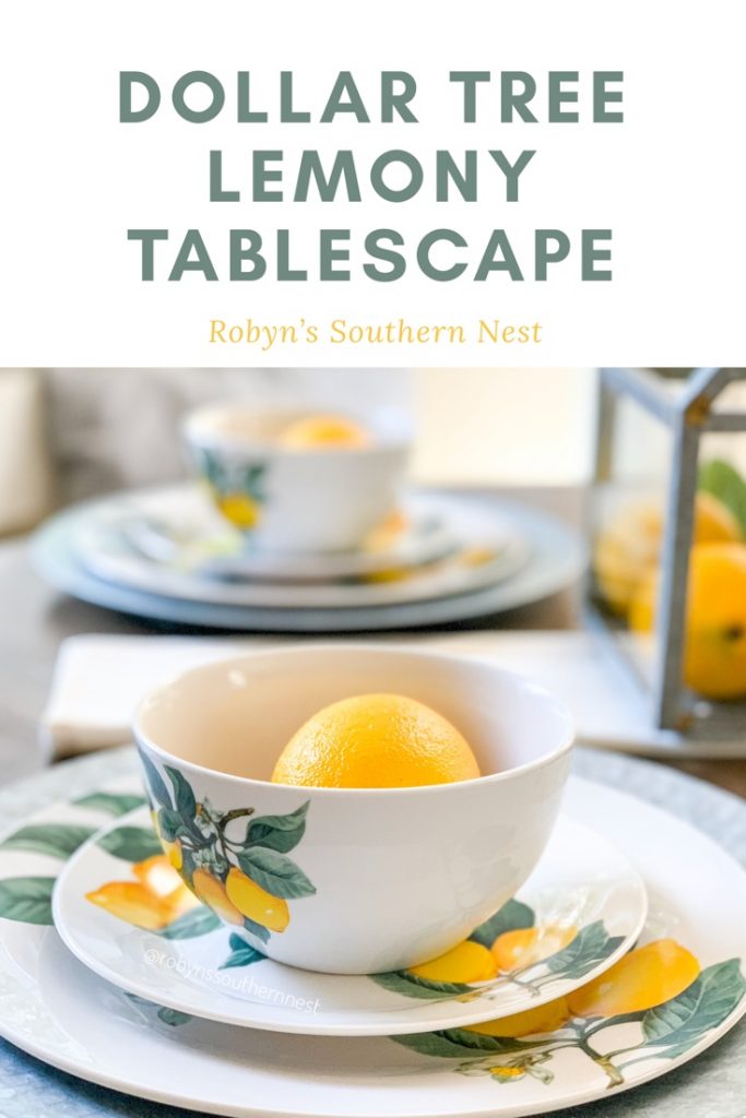 Dollar Tree Lemony Tablescape - Robyn's Southern Nest