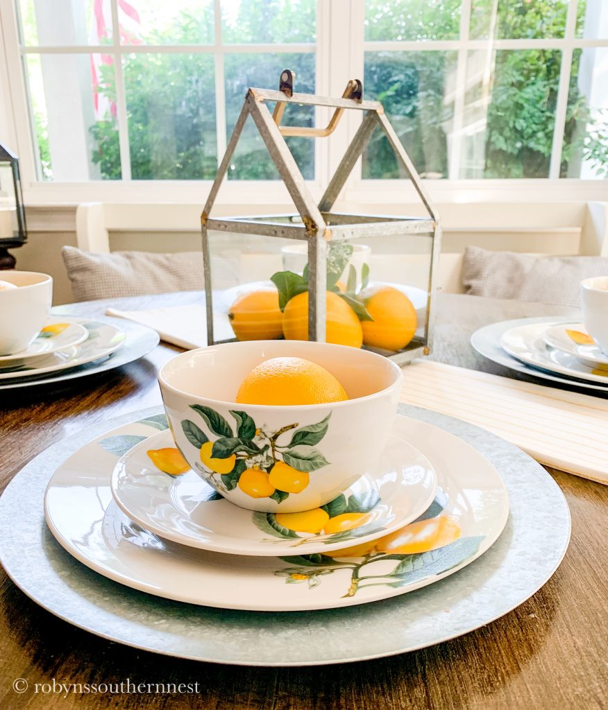 Dollar Tree Lemony Tablescape - Robyn's Southern Nest