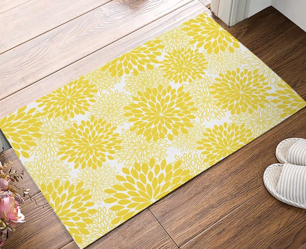 Mustard Pattern Area Rug / Doormat Rug / Scatter Rug / Aztec Rug / Modern  Doormat / Doormat Layering Rug / Outdoor Entry Rug / Boho Area Rug 