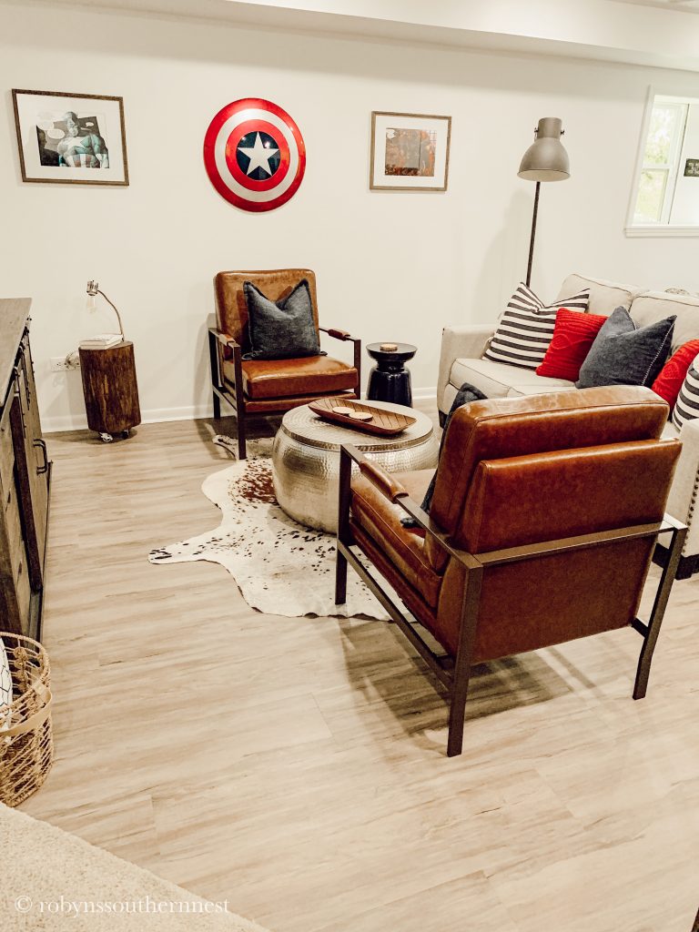 Man Cave with Marvel theme - Robyn's Southern Nest 