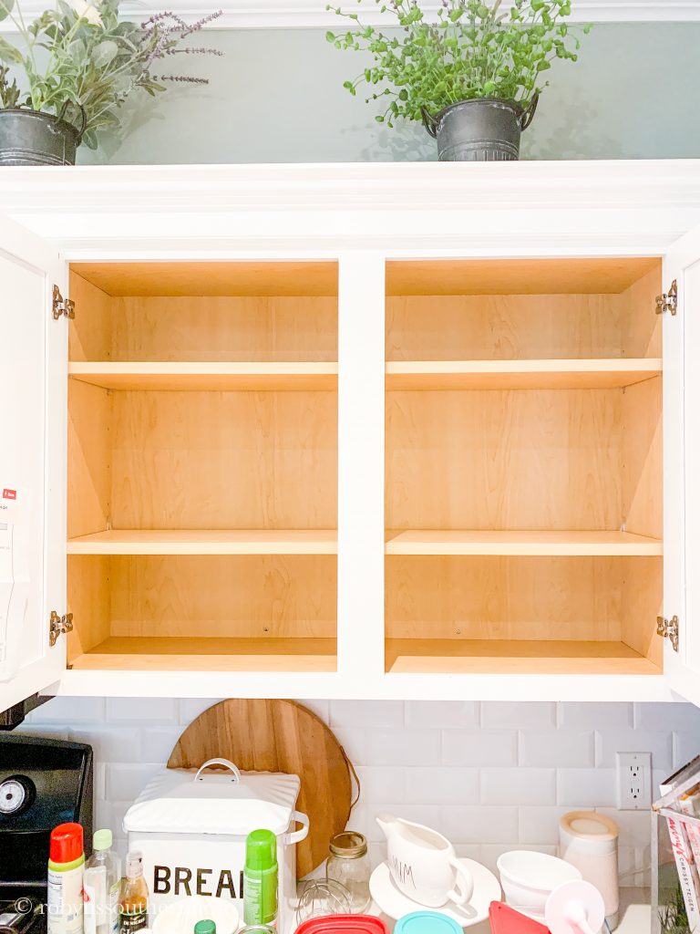 Empty and clean kitchen cabinet 