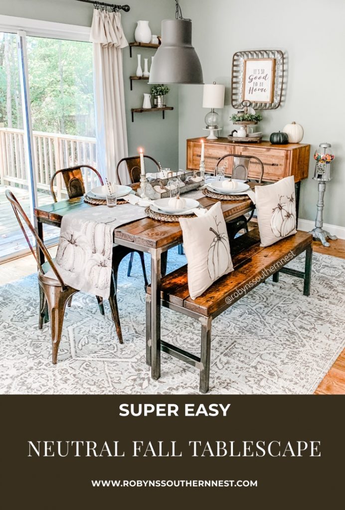 Super Easy Neutral Fall Tablescape - Robyn's Southern Nest 