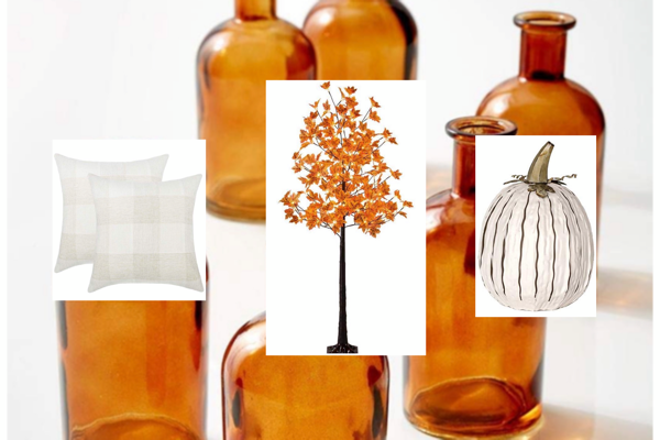 Fall decor, pillows, tree, and pumpkin