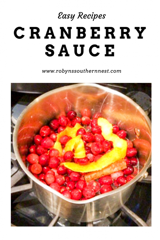 easy cranberry sauce with orange garnish 